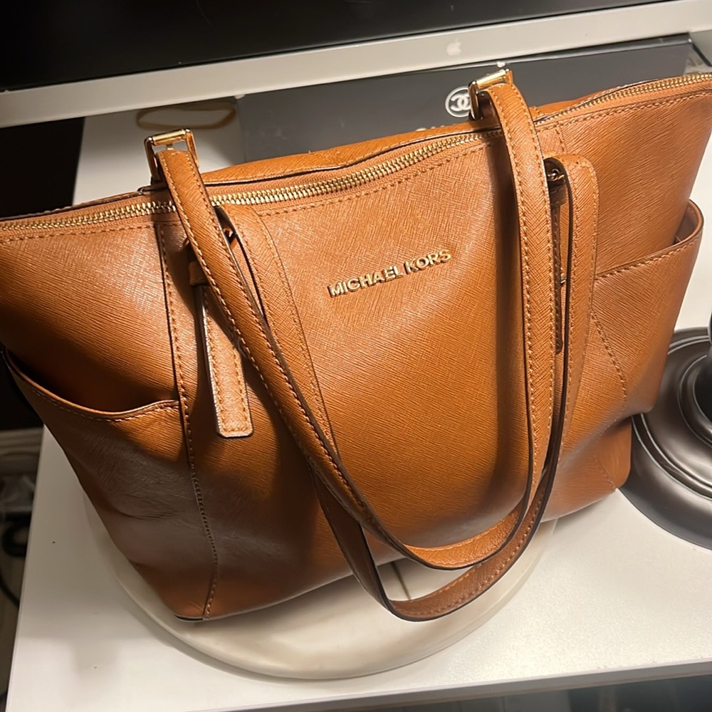 🛑 1 hour sale. Michael Kors, Brown Leather Tote Bag - Picture 7 of 7